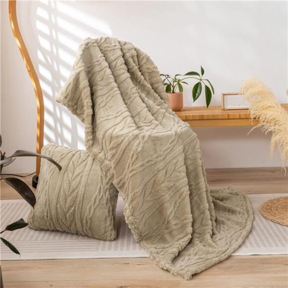 Sherpa Throw Blanket-3D Stylish Design Super Soft Fuzzy Cozy Warm Blanket - Picture 3 of 7